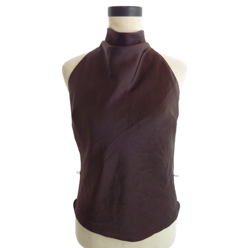 Kookai Mahogany Brown Palermo Tie Top Fr 38 Au 10 US 6